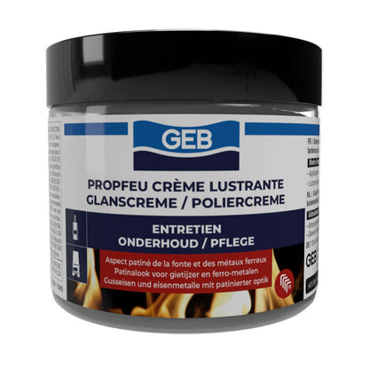Crème lustrante GEB Propfeu effet patiné pour l’entretien et la protection des fontes et métaux 220ml