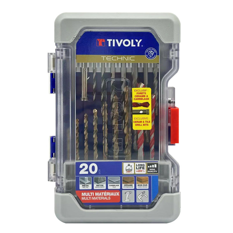 Tivoly   20 pièces -Coffret RANGER -Forets mixtes multi-matériaux