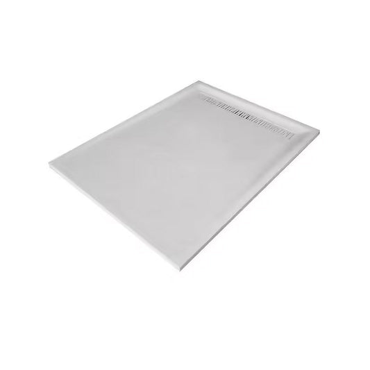 Receveur résine MARMOX blanc imitation ardoise - grille caniveau excentrée