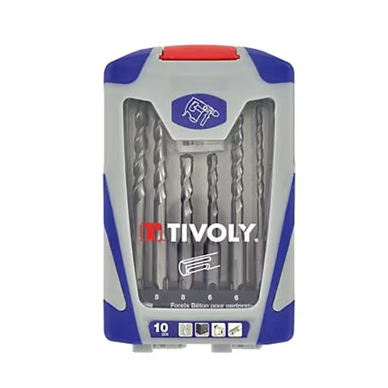 Tivoly   14 forets béton SDS+ L 110- 160mm Ø 4 à 10mm