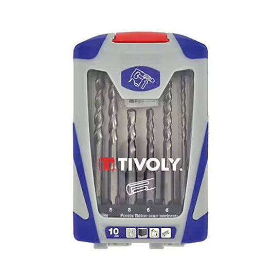 Tivoly   14 forets béton SDS+ L 110- 160mm Ø 4 à 10mm