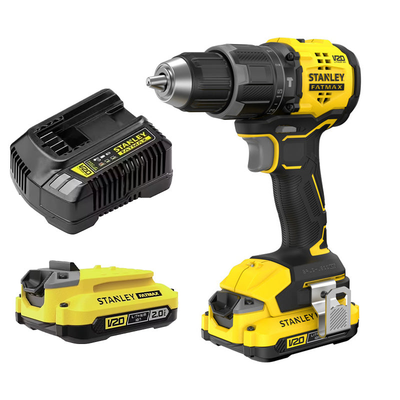Perceuse Visseuse À Percussion 60 Nm Brushless - Lithium 18V - 2 Batteries 2 Ah En Kit  - SFMCD716D2T-QW STANLEY FATMAX V20