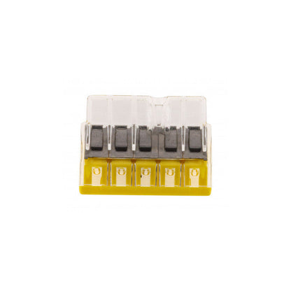 Pack de 100 bornes de connexion rapide à levier WAGO 5 entrées fil rigide - S2273