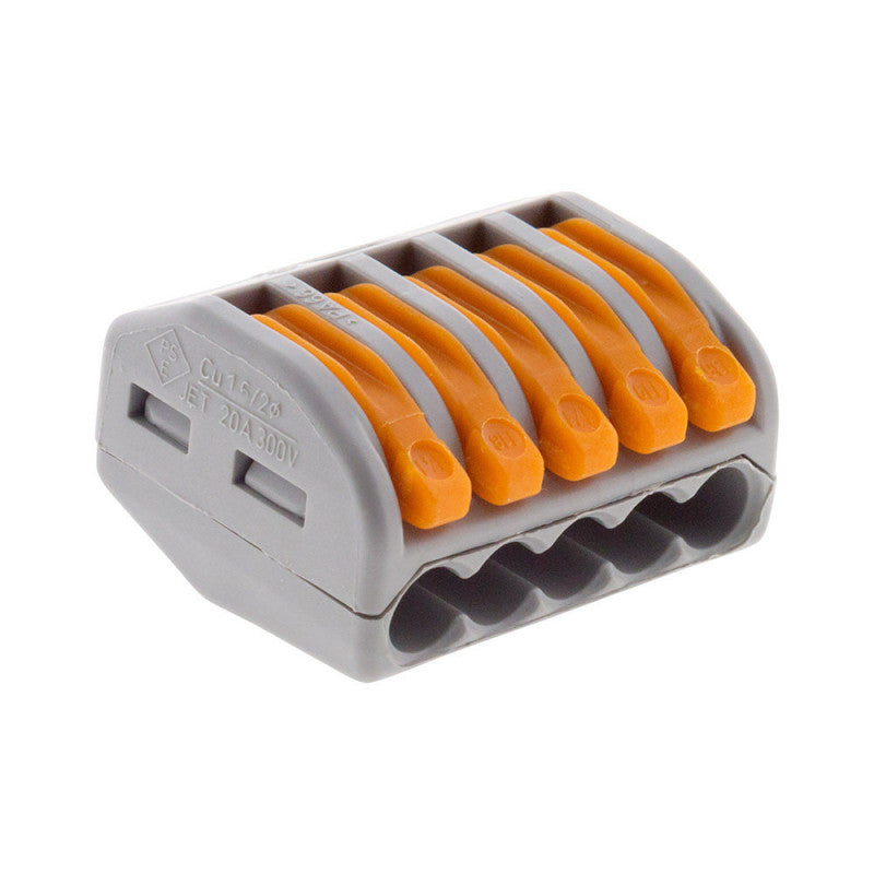 Pack de 30 bornes de connexion rapide a levier WAGO 5 entrées fil souple et rigide - S222