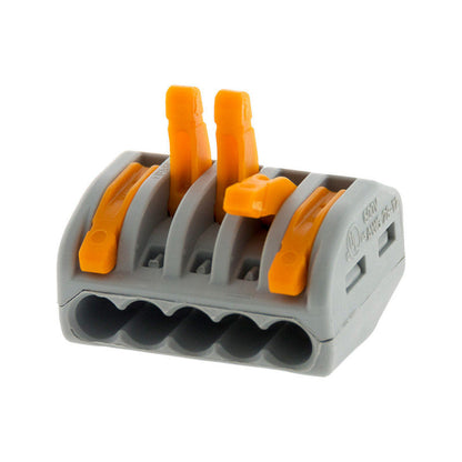 Pack de 30 bornes de connexion rapide a levier WAGO 5 entrées fil souple et rigide - S222