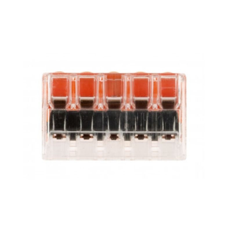Pack de 50 bornes de connexion rapide à levier WAGO 5 entrées fil souple et rigide - S221