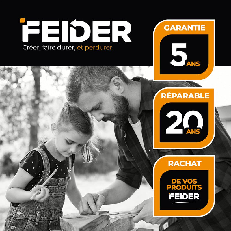 Tronçonneuse thermique FEIDER FTRTPRO45 46cm³ guide 46cm démarrage manuel