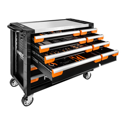 Servante d'atelier PRO équipée 12 tiroirs 229 outils NEOTOOLS 84-225+G