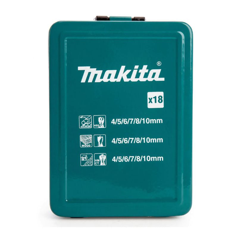 Set de 18 forets mixtes MAKITA D-47173 - bois, métal, maçonnerie